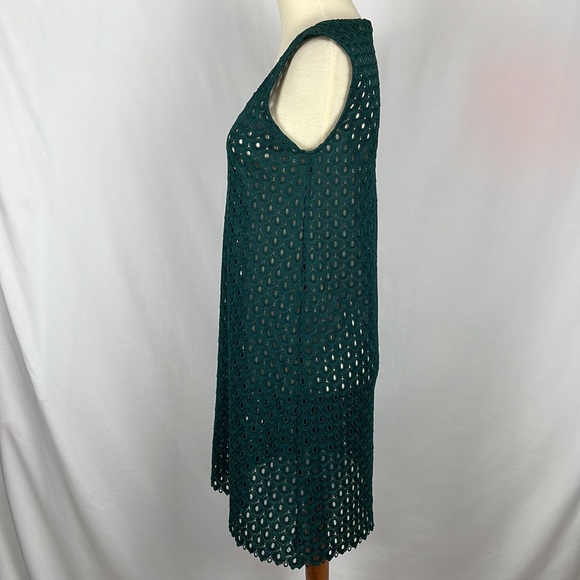 Zara Woman Dark Green Sleeveless Eyelet Sheath Dress/Coverup - Size XS - Picture 4 of 8